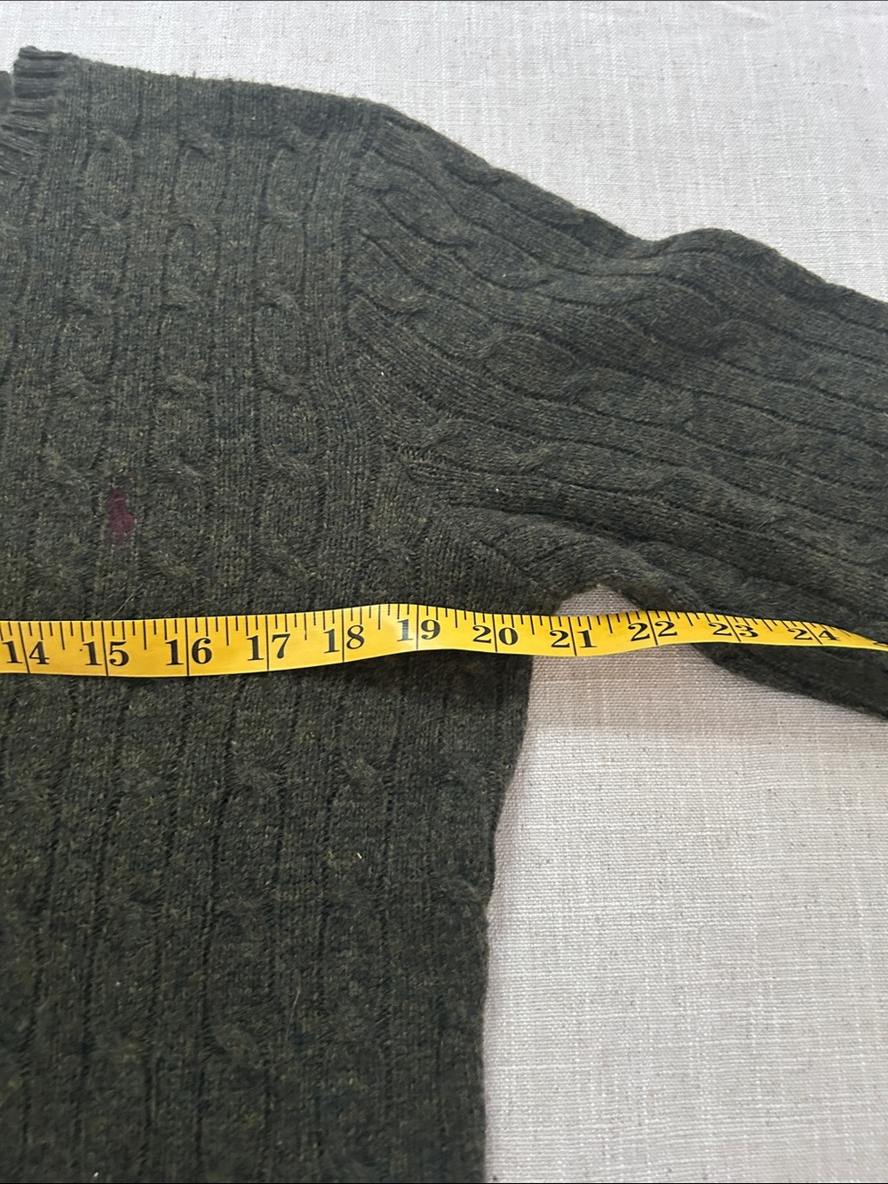 Ralph Lauren Sport Cable Knit Sweater Olive Lambswool Crewneck Preppy Old Money - Picture 7 of 16